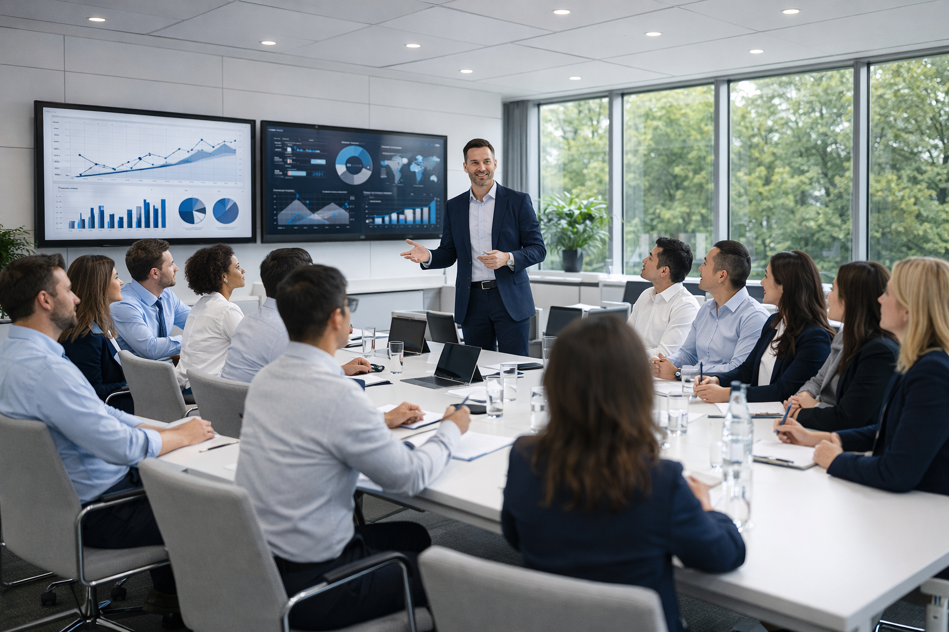 Colleagues placing their hands together in a group of collaborators